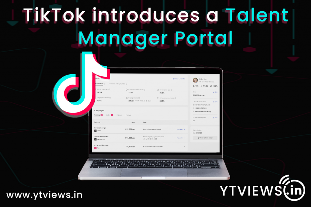 TikTok introduces a Talent Manager Portal YTVIEWS.IN