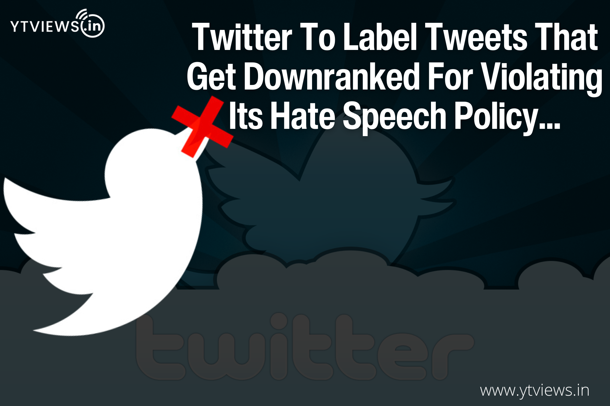 Twitter will mark tweets that have been downranked for violating its hate speech policy.