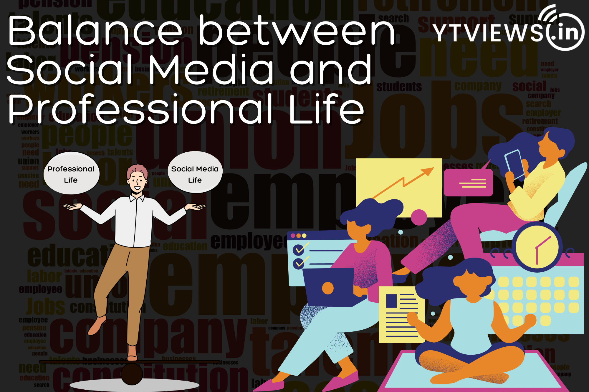 How can you work towards creating a balance between social media and professional life