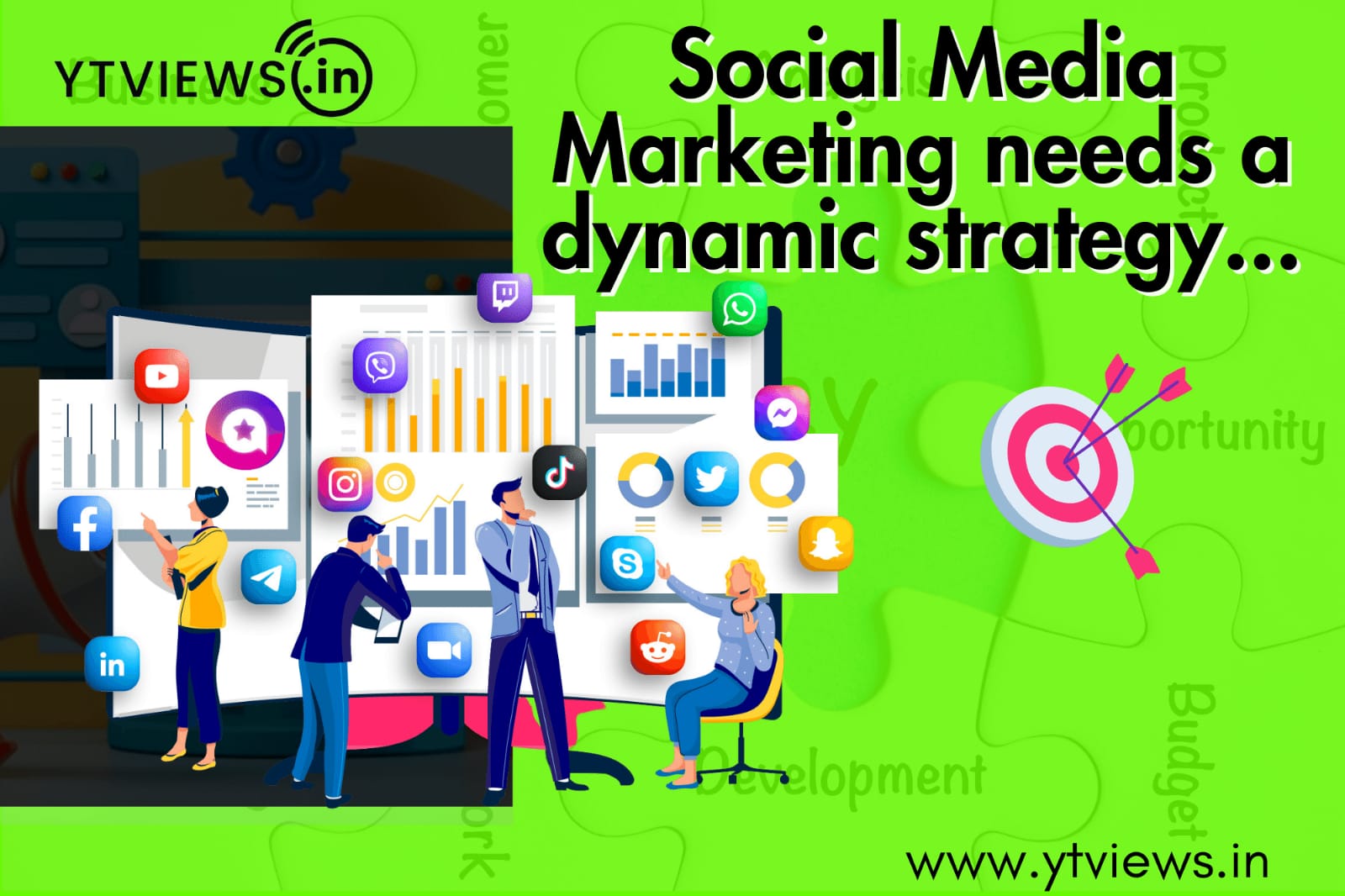 Why does social media marketing mandate a dynamic strategy with specific goals, and how can Ytviews help achieve them?