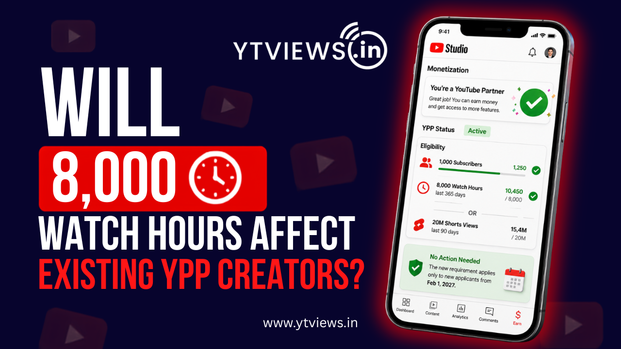 Will Existing YouTube Creators Be Removed From YPP Under the New 8,000 Watch Hours Requirement?