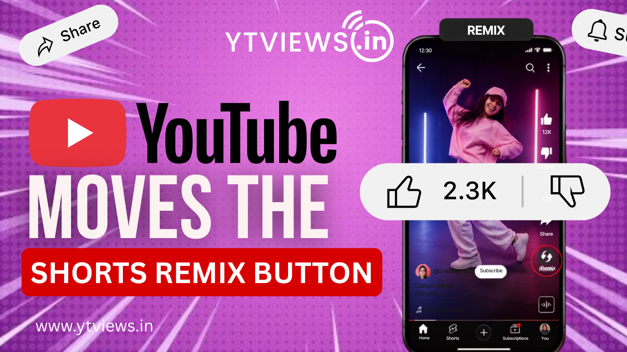 YouTube moves the Remix button for shorts