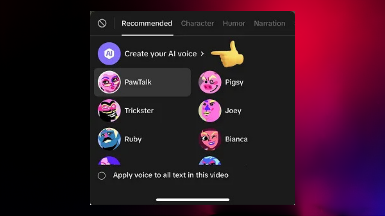 TikTok AI voice over